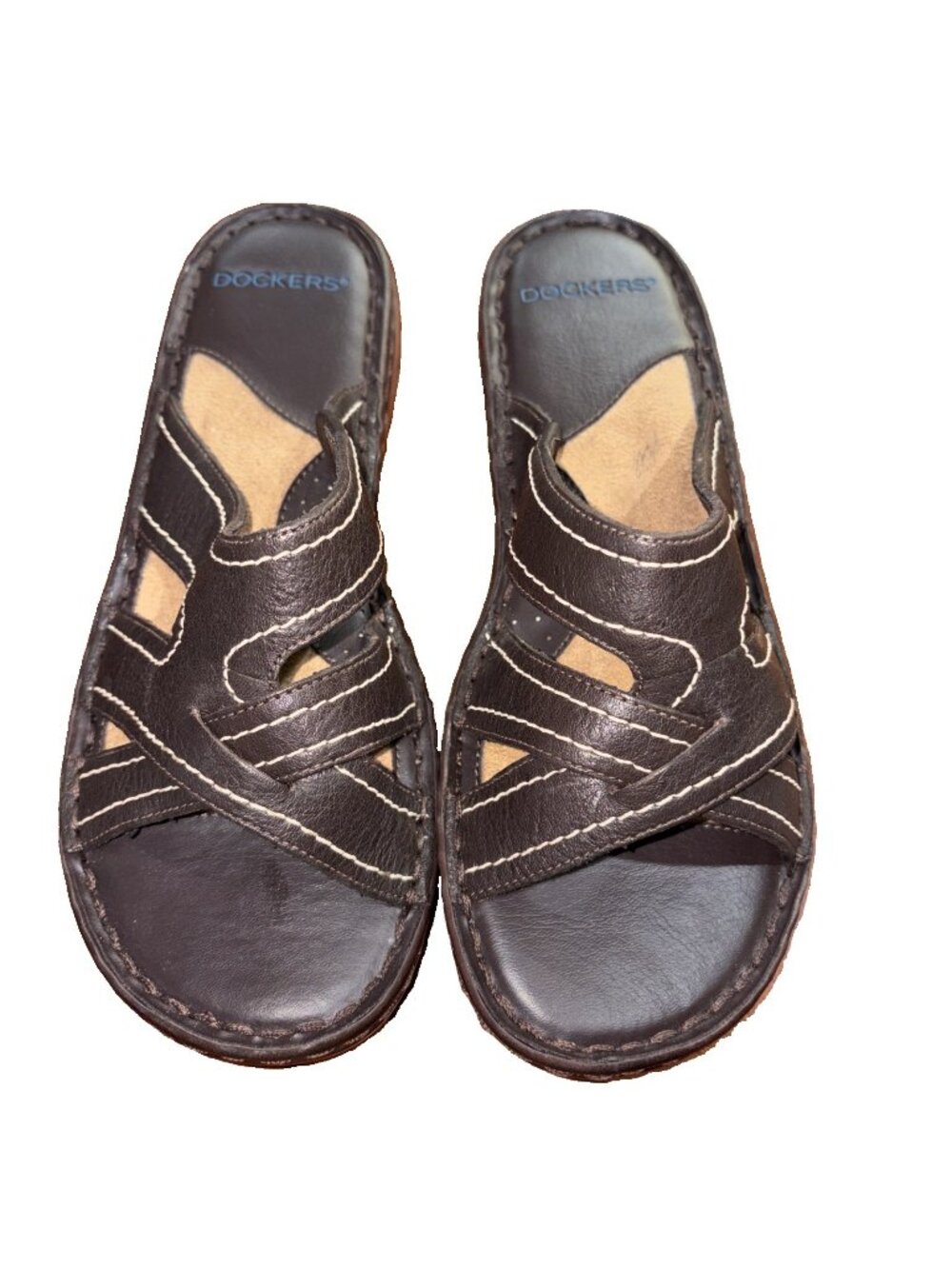 Women’s Dockers Leather Slide Sandals Size 6M